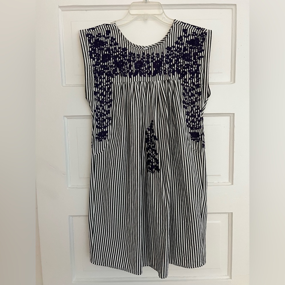 Purple, black and white Mexican Dress